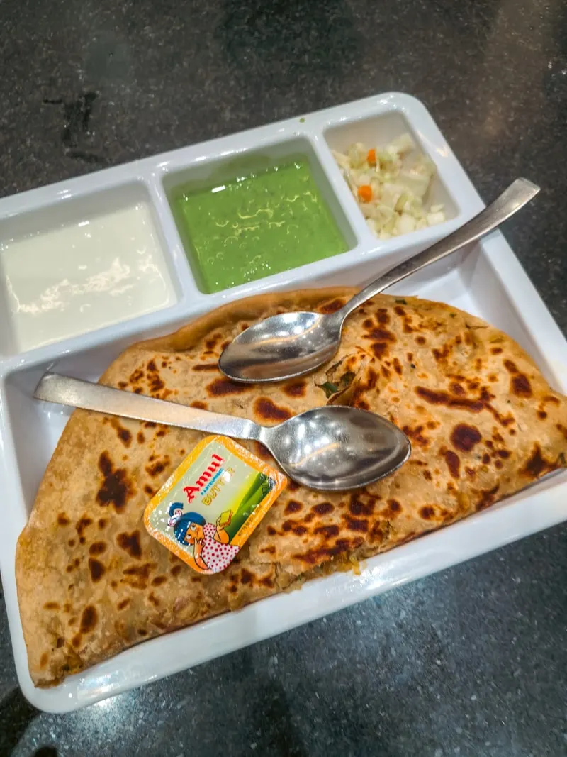 Radish Paratha with Kadhi Pakora - homemade food in Singapore